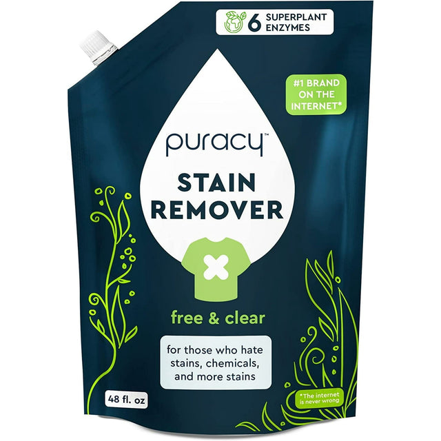 Puracy Laundry Stain Remover Refill, Free & Clear, 48 fl.oz. P8